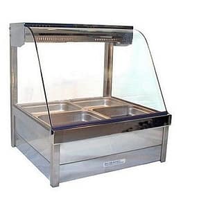 Roband C22RD Curved Glass Hot Food Display with Rear Doors, 4 x 1/2 size
