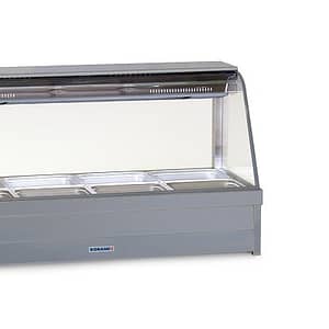 Roband C24RD Curved Glass Hot Food Display with Rear Doors, 8 x 1/2 size