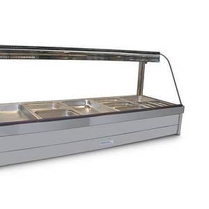 Roband C26RD Curved Glass Hot Food Display with Rear Doors, 12 x 1/2 size 65mm