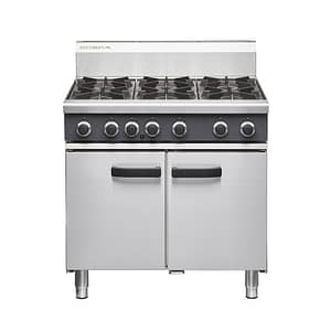 Cobra CR9D – 6 Open Burners with 2/1 GN Static Oven | Professional Cooking Range