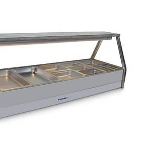 Roband E26RD Straight Glass Hot Food Display with Rear Doors, 12 x 1/2 size