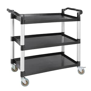 Kitchen Knock Black 3 Tier Polypropylene Mobile Trolley Large – 1000x500x980mm