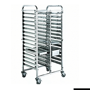 FED Gastronorm Pan Trolley 404090 – Stainless Steel 32-Pan Mobile Rack