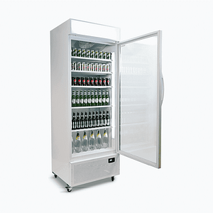 alt="Bromic GM0690LW - White 659L Upright Display Fridge with Lightbox"