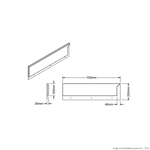 FED Stainless Steel Splashback - WBB7-SB/L for Premium 700 Series - KW Commercial Kitchen