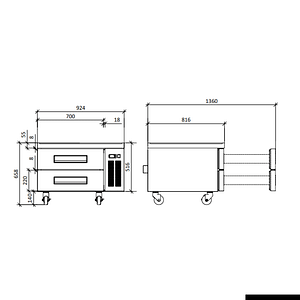 FED-X Chef Base Refrigerated Drawer Bench 184L - XCB-36 - KW Commercial Kitchen