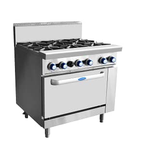 Cookrite AT80G6B-O 6-Burner Gas Cooktop with Oven – Robust Design for Commercial Kitchens