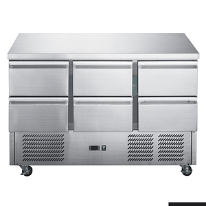 FED-X Six Drawer Salad Prep Fridge - XGNS1300D-6D