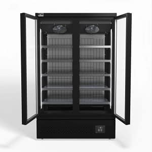 AG CSB1000 Black Supermarket Two Glass Doors Upright Display Fridge - 1000 Litre - KW Commercial Kitchen