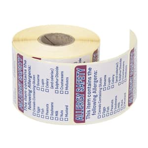 Hygiplas Removable Allergen 'Contains' Label 2' (Roll 500) - KW Commercial Kitchen