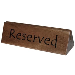 Olympia Acacia Wood Menu Holder – Reserved Sign