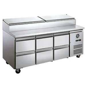 FED-X XSS7C18S3V-6D Six Drawer Salad Prep Fridge