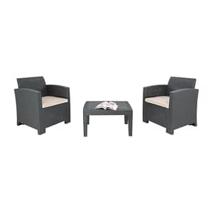 Bolero DR309 Armchair & Table Set – Grey, Outdoor Use