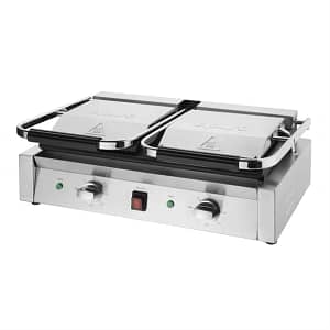 Apuro Bistro Double Contact Grill - 2.9kW | Flat Cast Iron Plates | Professional Griddle