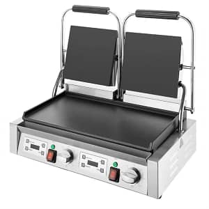 Apuro CU610-A Double Contact Grill - 2.9kW | Flat Cast Iron Plates | Digital Timer