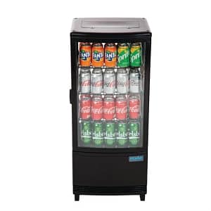 Polar C-Series 86L Curved Glass Display Fridge - Black Commercial Merchandiser