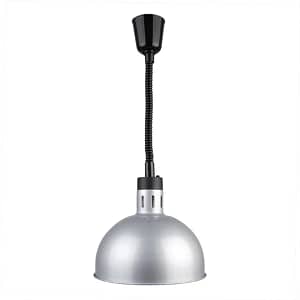 Apuro DY461-A Retractable Dome Silver Heat Lamp – 250W Commercial Food Warmer