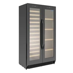 Polar GL097-A Dual Zone Beverage Fridge – 365L Commercial Upright Display with Wine and Beer Storage