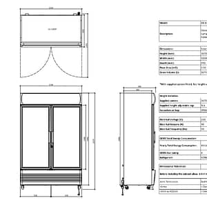 Thermaster Large Two Glass Door Colourbond Upright Drink Fridge LG-1200P