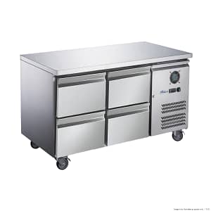 FED-X XUB7C13S2D Four-Door Bench Fridge with Drawers - Commercial Use