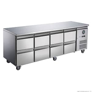 FED-X XUB7C22S4D - Eight-Door Stainless Steel Fridge with Drawers
