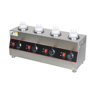 Kitchen Knock 4-Head Electric Sauce Warmer with Bottles 621604