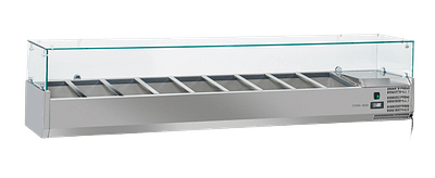 Anvil VRX2000 Refrigerated Glass Canopy Unit with 9×1/3 GN Pan Capacity and Digital Thermostat