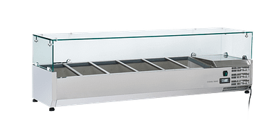Anvil VRX1500 Refrigerated Glass Ingredient Unit with 6 GN Pan Capacity – 1500mm Wide