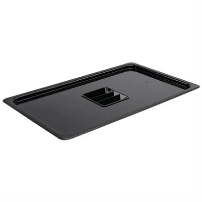 Vogue U474 Black Polycarbonate Gastronorm Lid for 1/1 GN Containers, Durable and Dishwasher Safe