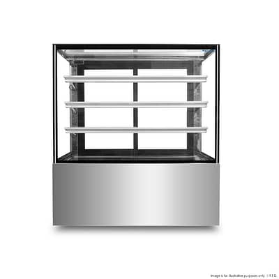 Bonvue SF840V Cake Display Cabinet – 740L, 1200mm Wide, Curved ITO Glass, LED Lighting