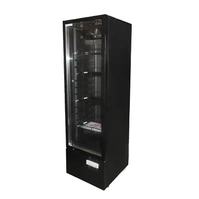 AG DF274B Upright Display Fridge – 274L Glass Door Commercial Refrigerator Black