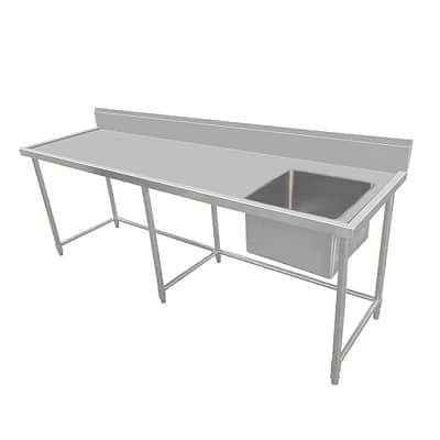 Kitchen Knock 620330 Stainless Steel Single Sink Bench 2100x600mm – Ideal for Commercial Kitchens