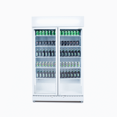 Bromic GM0900LWECO Upright Display Fridge with 885L Capacity, 2 Flat Glass Doors, LED Lighting, and R290 Refrigerant