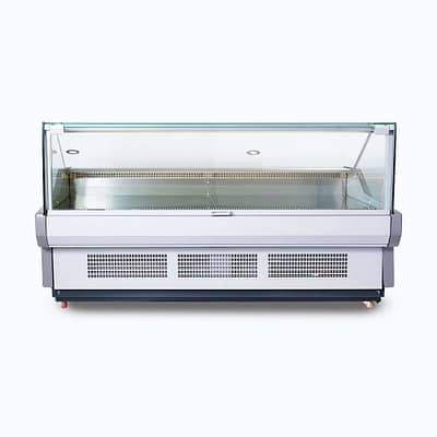 Bromic DD2500SG-NR 2580mm Square Glass Deli Display with Rear Storage – Ideal for Supermarkets & Food Retail