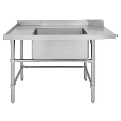 Vogue Dishwasher Inlet Table with Sink 90mm outlet - 1800x700x960mm L/H (DE471)