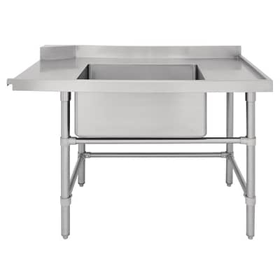 Vogue Dishwasher Inlet Table with Sink 90mm outlet - 1800x700x960mm R/H (DE472)