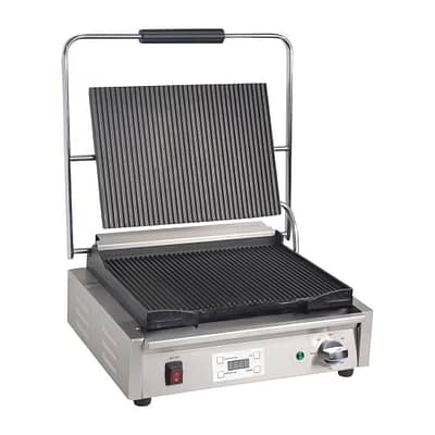 Apuro Large Contact Grill Ribbed Plates with Timer (FC380-A)