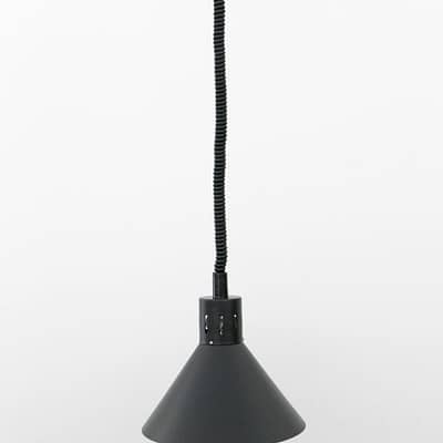 Anvil Venus Matte Black Heat Lamp with Adjustable Height for Commercial Kitchens