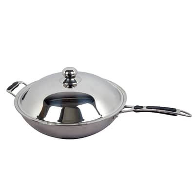 Benchstar IW-WOKLID36 Induction Wok Ø 360mm with Lid, 3-Layer Stainless Steel
