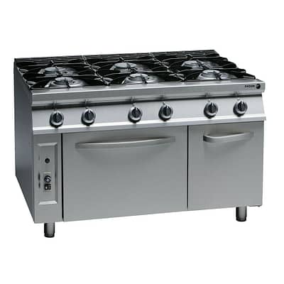 Fagor 900 Series 6 Burner Natural Gas Cooktop with Gas Oven and Neutral Cabinet - CG9-61H