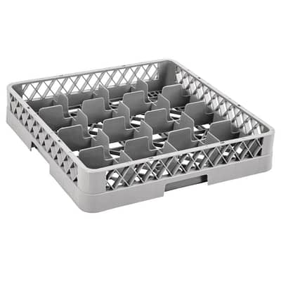 Vogue Glass Dishwasher Rack Grey - 100x500x500mm (16 Compartments)