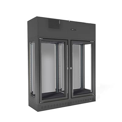 Fagor FWC-2302-1CB Dual Glass Door Wine Cellar, Single Zone, 126 Bottles, Black