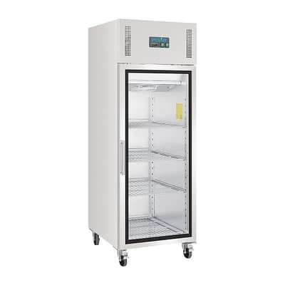 Polar GH218-A 600L Upright Display Fridge – Glass Door, White Finish