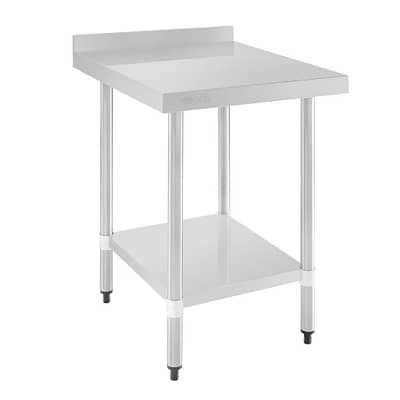 Vogue Table with Upstand St/St - 600x700x900mm 23 1/2x27 1/2x35 1/2"