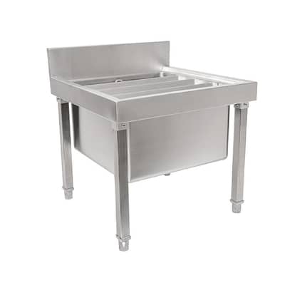 Vogue GL281-A Stainless Steel Mop Sink with Removable Bucket Rest and Splashback
