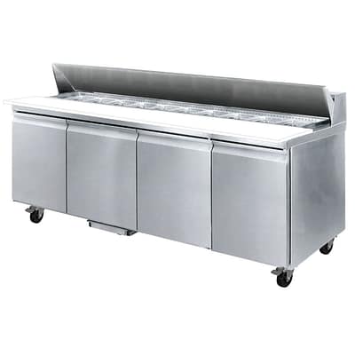 Thermaster SLB240 Four Door Pizza Prep Bar Fridge - Commercial Use