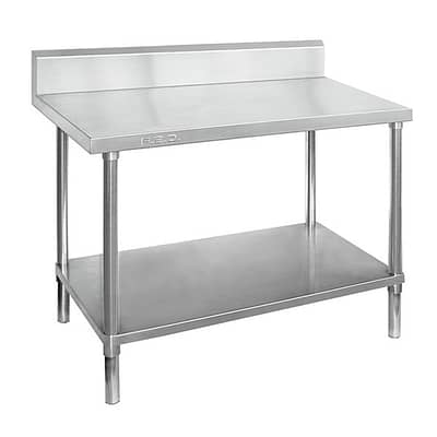 FED WBB7 Stainless Steel Work Bench with Splashback & Undershelf – 700mm Deep, Ideal for Commercial Kitchens