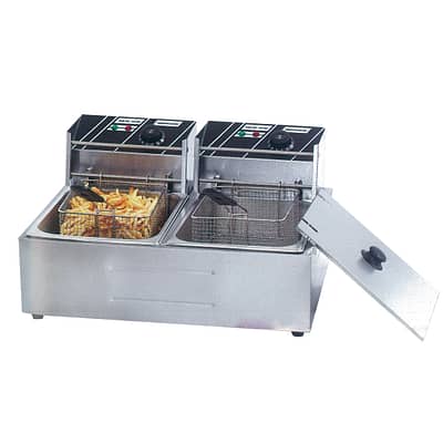 Benchstar TEF-82KW Double Tank Electric Fryer – 12L Stainless Steel