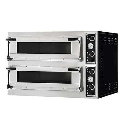 Prismafood TP-2 Double Deck Pizza Oven for 8 x 40cm Pizzas with Refractory Stone Base