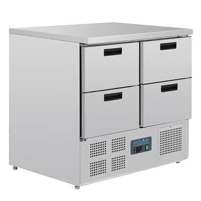 Polar G-Series 4 Drawer Counter Fridge 240Ltr – Stainless Steel Design